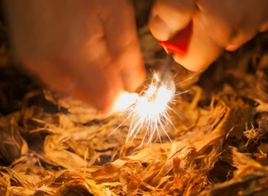 Starting A Fire With Flint & Steel