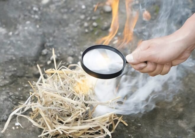 Starting A Fire With A Magnifying Glass