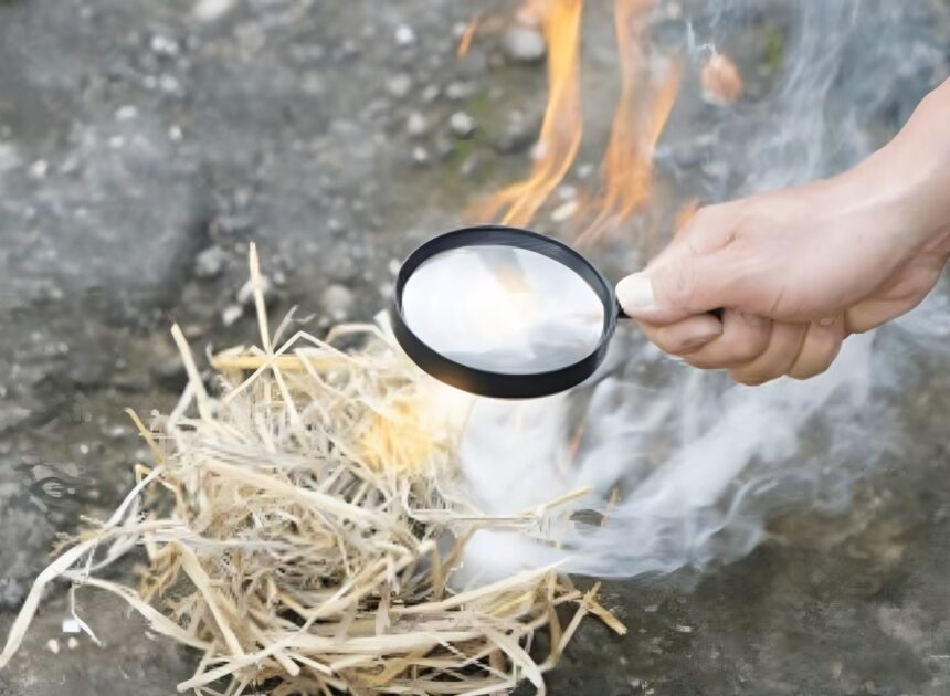 Starting A Fire With A Magnifying Glass